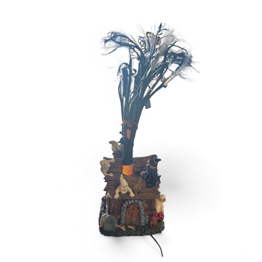 Vintage 2002 Spooky Hollow Halloween Fiber Optic Tree Collectible Decoration